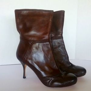 Max Studio brown leather booties